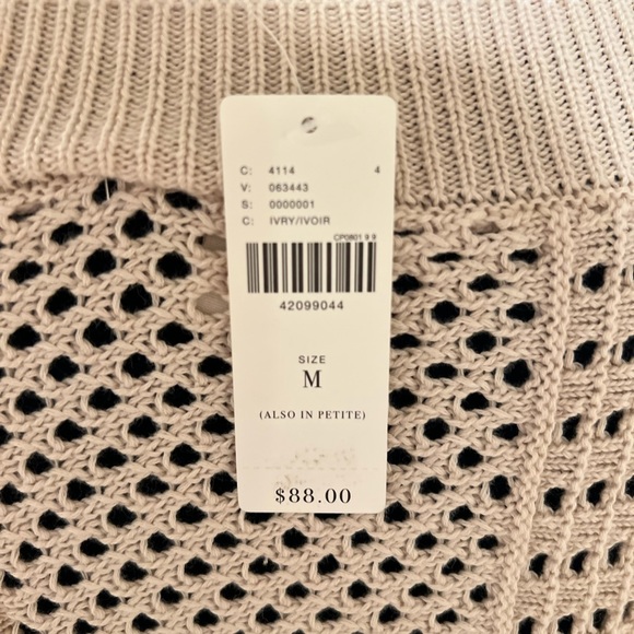 MOTH cream open weave sweater. NWT from Anthropologie. Size M. - Picture 3 of 5